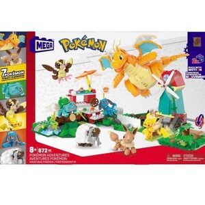 Mattel MEGA Pokemon Adventures 872 Piece Building Set-LIKE NEW